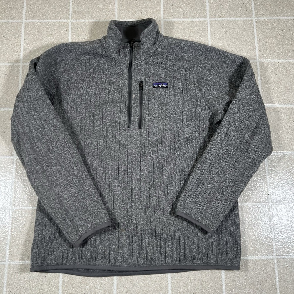 Patagonia Sweater Mens L Gray Better Sweater 1/4 Zip Hiking Gorpcore Quarter